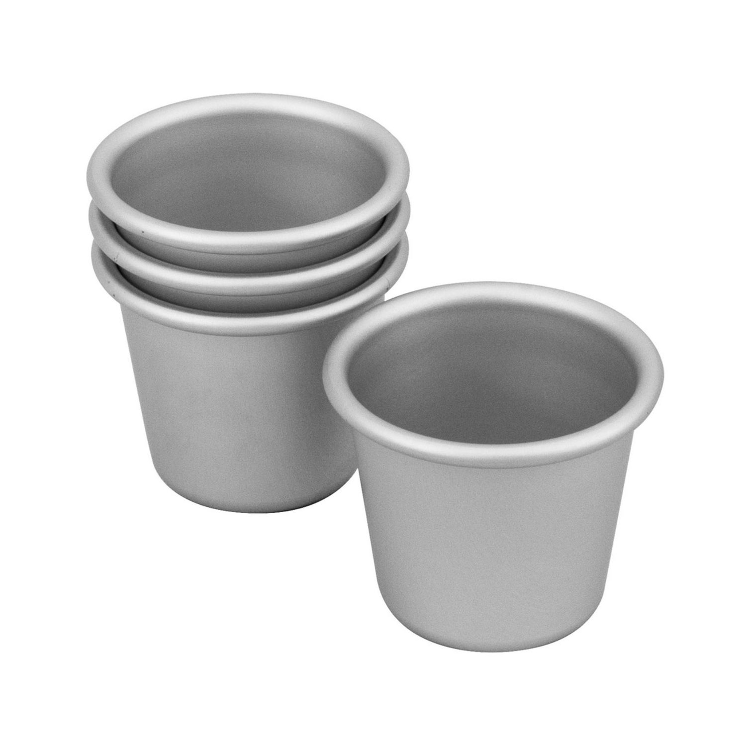 Silver Anodised Set/4 Dariole Pan 6X5.5cm