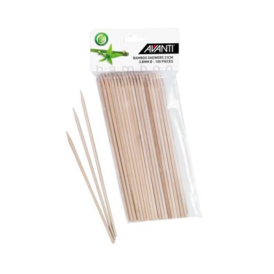 Bamboo Skewers 21cm - 100Piece Pack