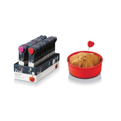 Stainless Steel &quot;Heart&quot; Silicone Cake Tester 2 Asst Colours