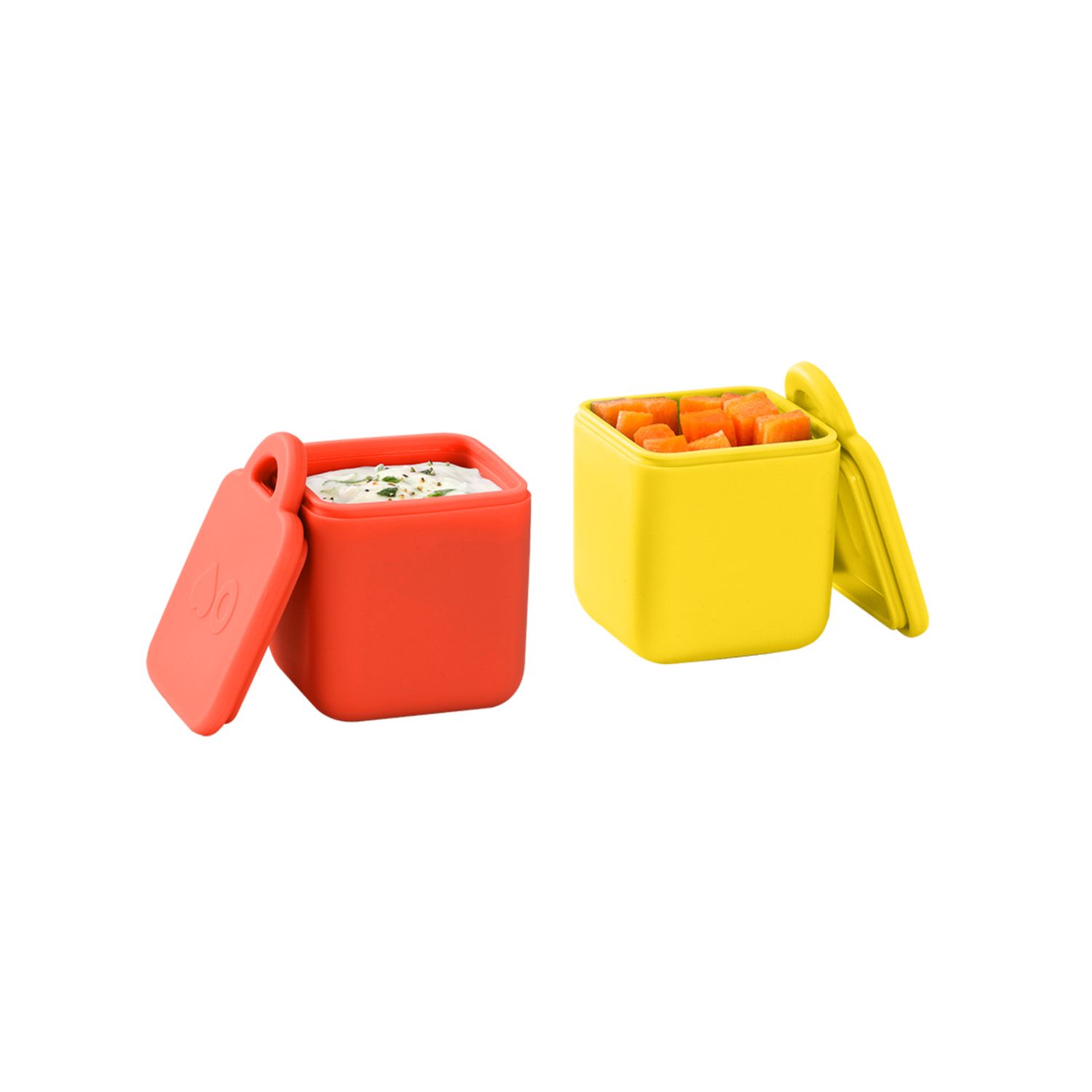 OmieDip Silicone Dip Containers Set 2 - Yellow / Red