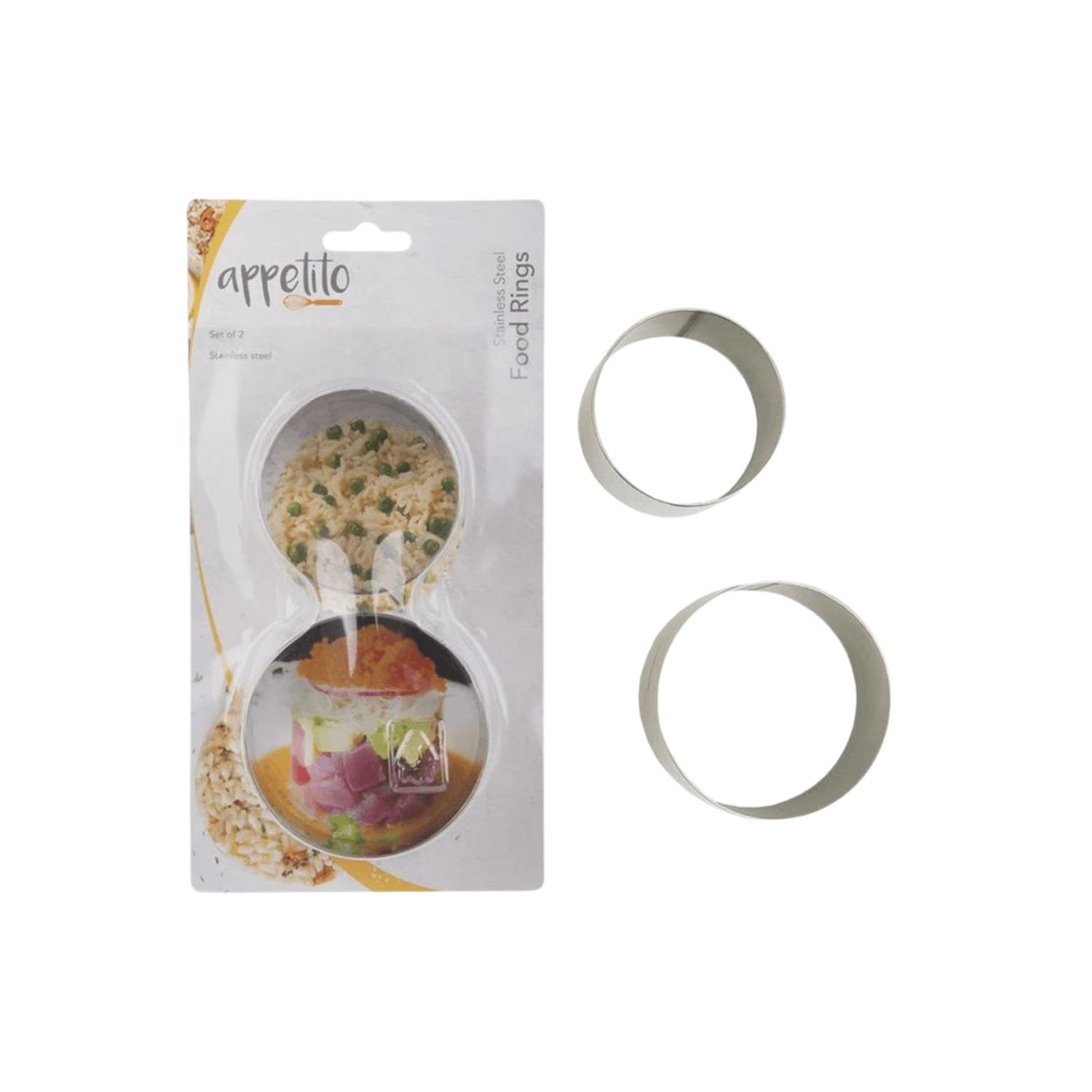 Stainless Steel Round Food Rings Set of 2 (63mm &amp; 75mm)