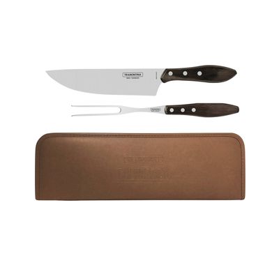 Churrasco Carving Set with Leather Pouch 3 Piece
