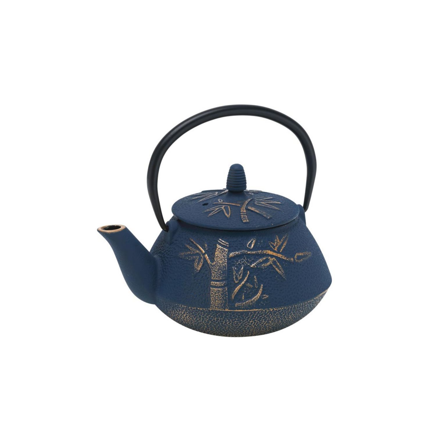Bamboo Cast Iron Teapot - 800ml - Navy/Bronze