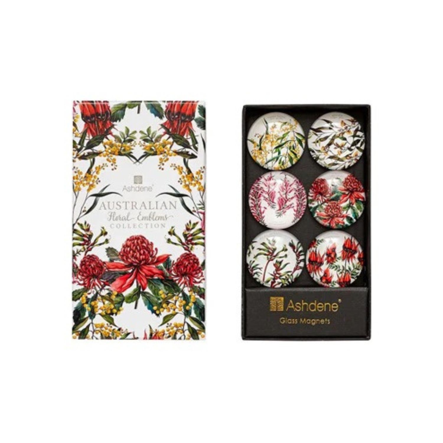 Aus Floral Emblems 6 Pack Magnet