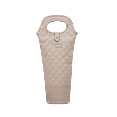 Quilted Latte Insulated Single Wine Bag: New