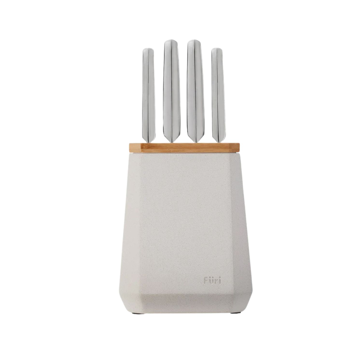 Stone Knife Block Set Snow Terrazzo 5 Piece