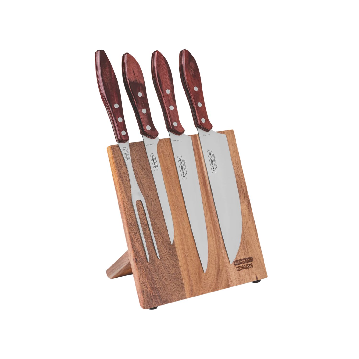 Churrasco Barbecue Knife Block 5 Piece - Red