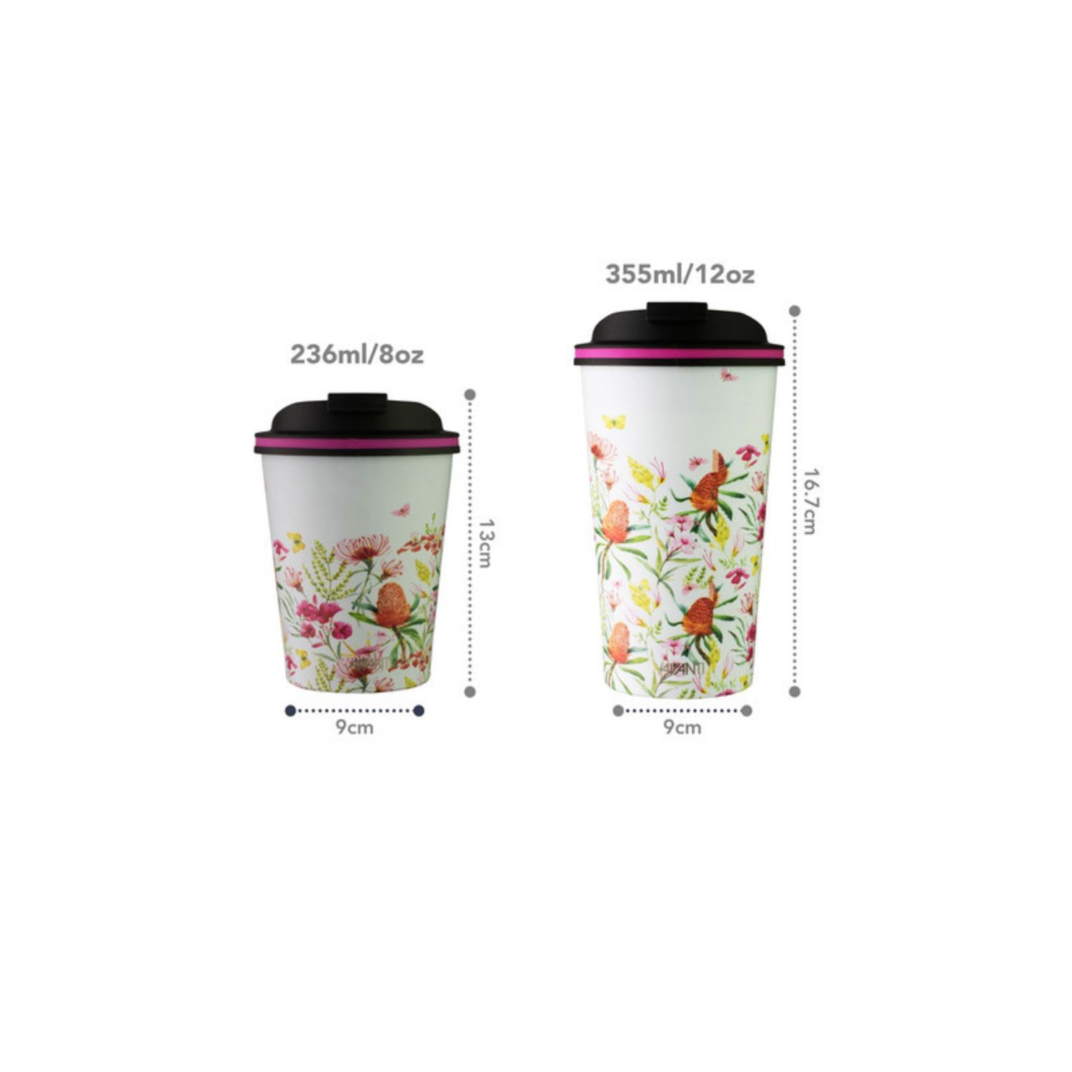 Go Cup 410ml/12oz Natives White