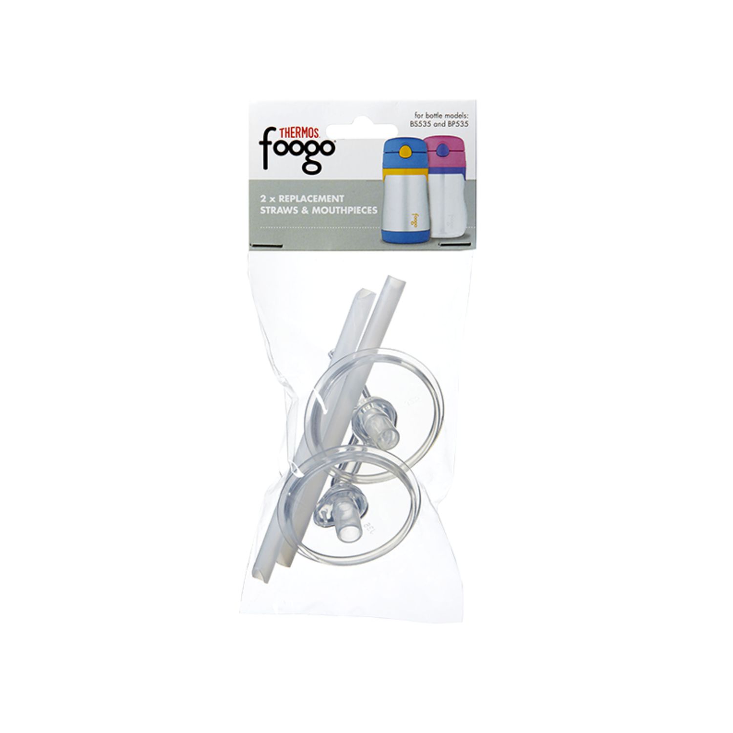 2Pk Foogo Replacement Mouthpieces &amp; Straws For Bs535 &amp; Bp535 Bottles