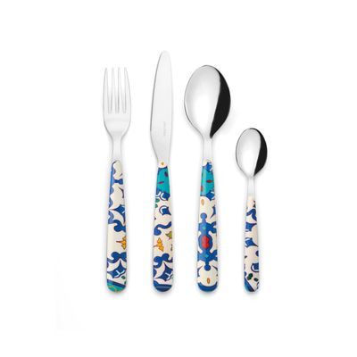 24 piece Cutlery Set Flower &amp; Lemon - Mediterranean
