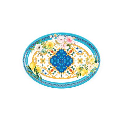 Oval Tray Large Flower &amp; Lemon