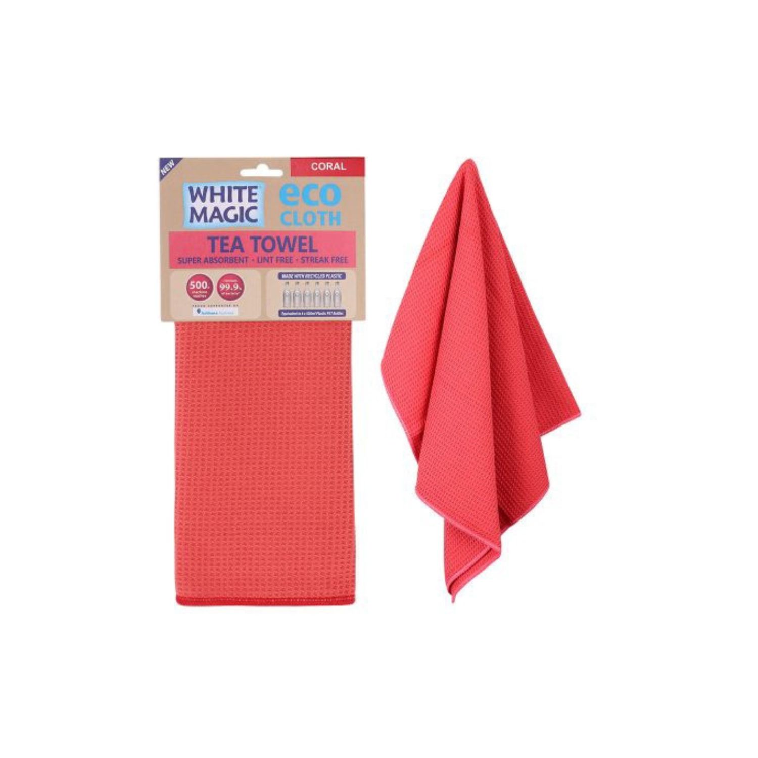Tea Towel Single - Coral