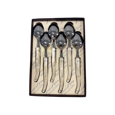 JN Plexiglas 6 Soup Spoons- Champagne