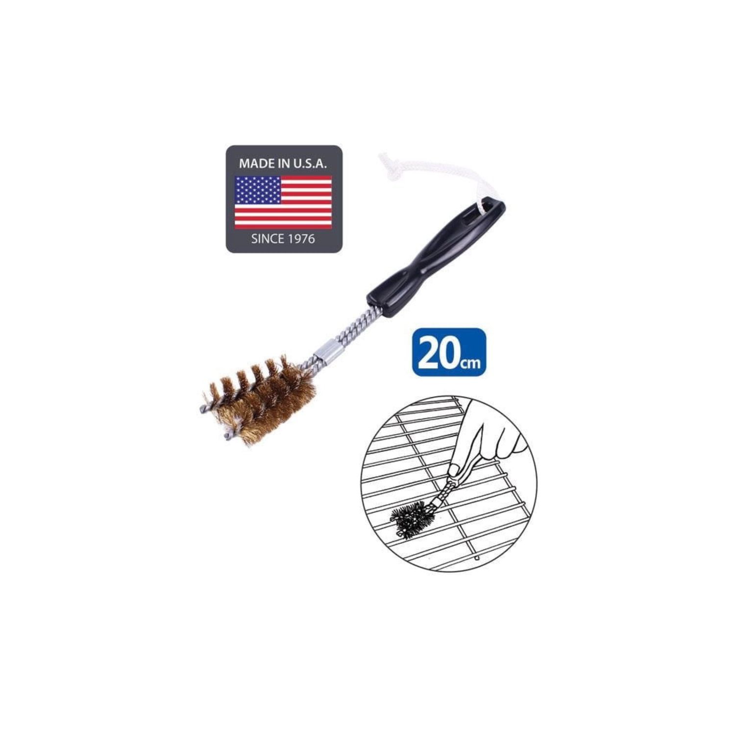 Usa Brushware Short V-Shaped Brass Spiral Barbecue Brush