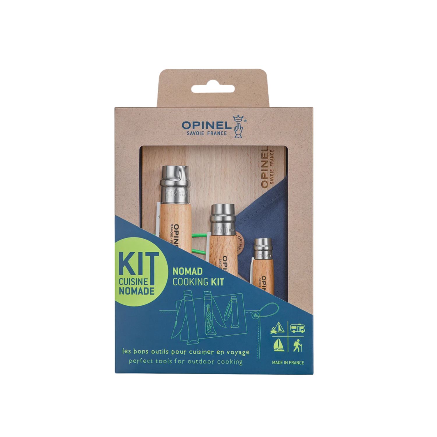 Nomad Cooking Kit (No.10 Corkscrew, No.12 Serrated, No.06 Peeler, Cutting Board, Towel)