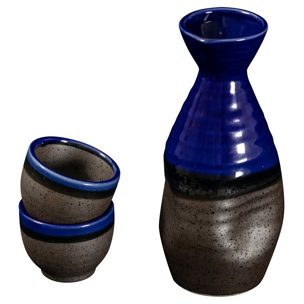 Omotenashi BLUE Set Sake &amp; 2 Cups - 228ml