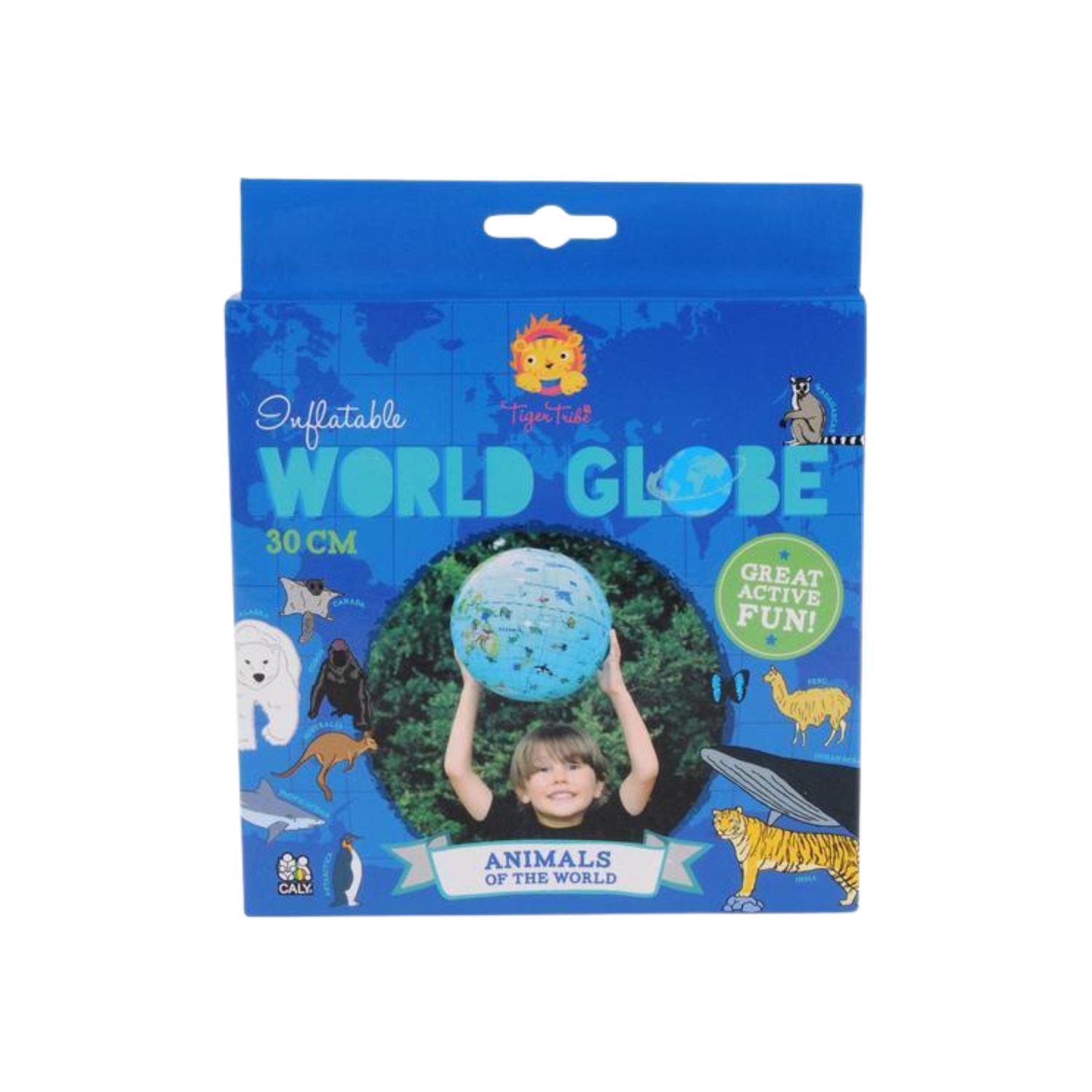 Tiger Tribe Active Toys - Inflatable Globes - World Globe - Animal 30Cm, Option: World Globe - Animal 30cm