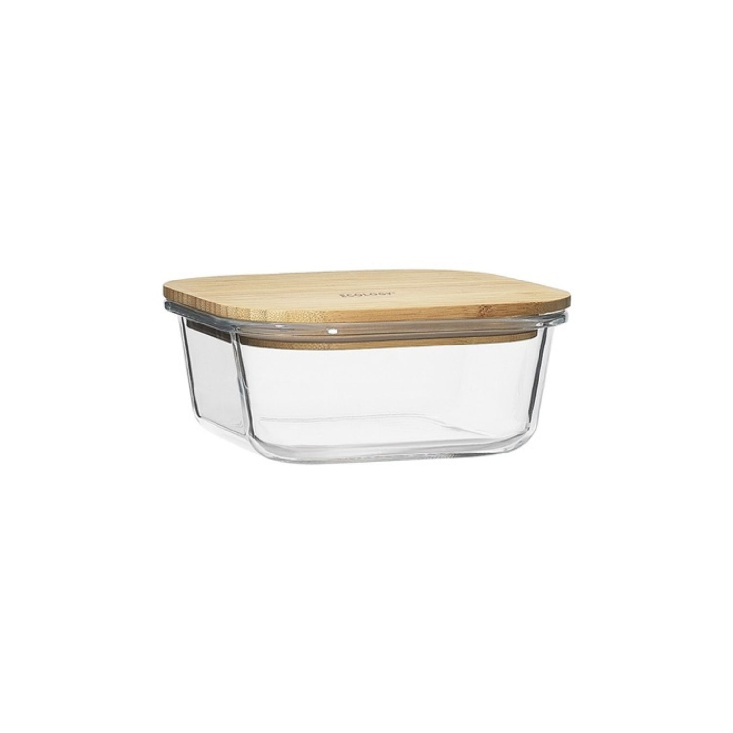 Nourish Square Storage With Bamboo Lid 15cm / 700ml Burnish Logo On Lid