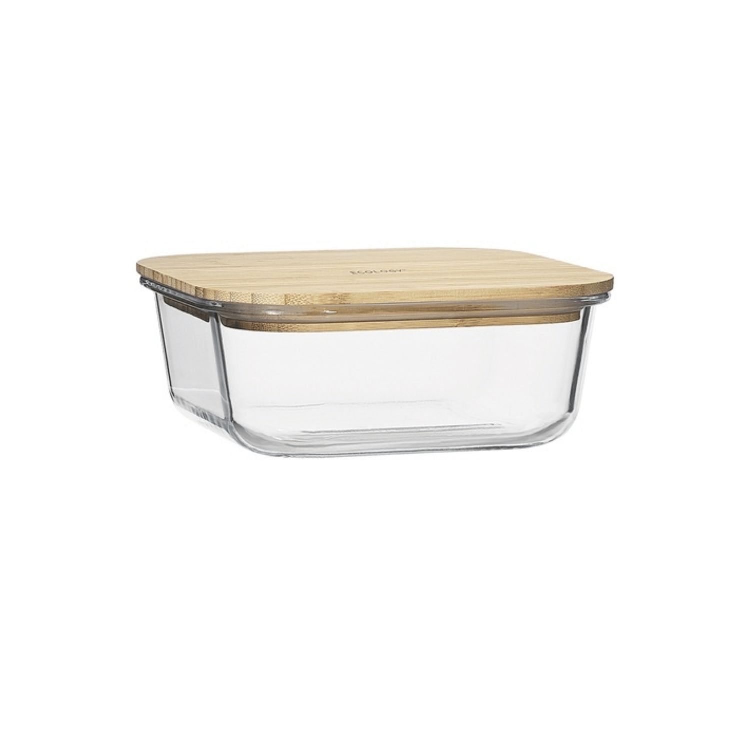 Nourish Square Storage With Bamboo Lid 18Cm / 1.1L Burnish Logo On Lid