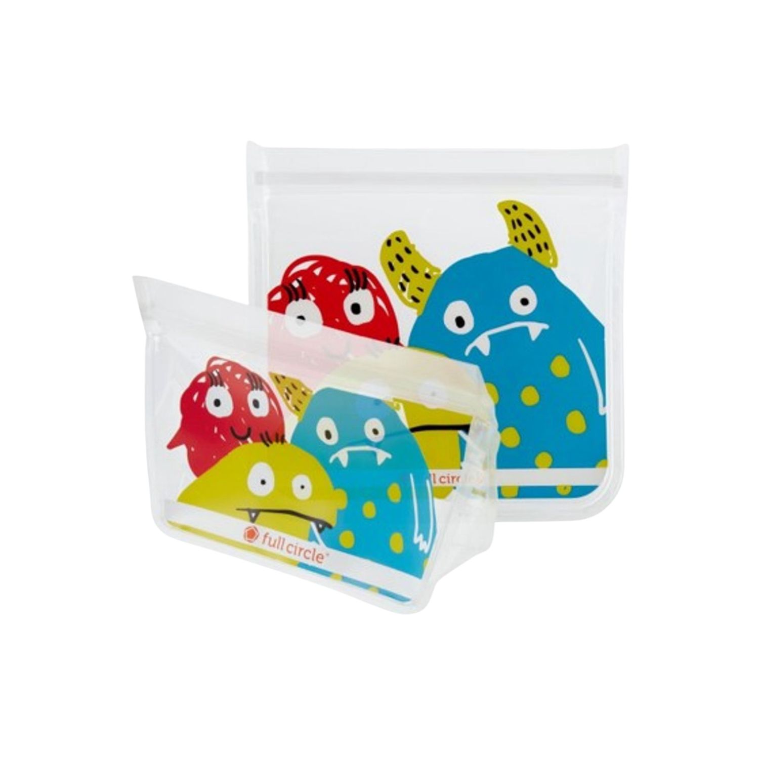 Ziptuck Reusable Lunch Bags Monster Set/2 400ml, 830ml