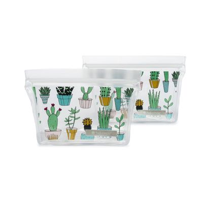 Ziptuck Reusable Snack Bags Cactus Set/2 400ml