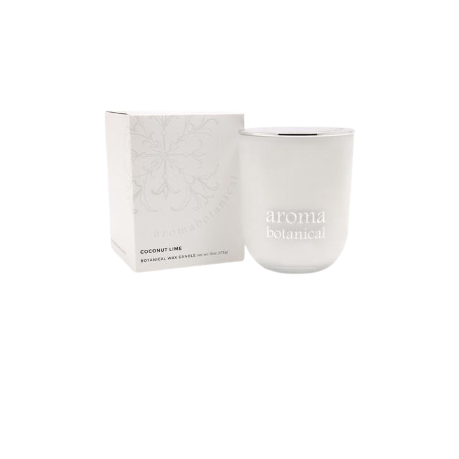 Glass 375G, Colour &amp; Fragrance: White - Coconut &amp; Lime