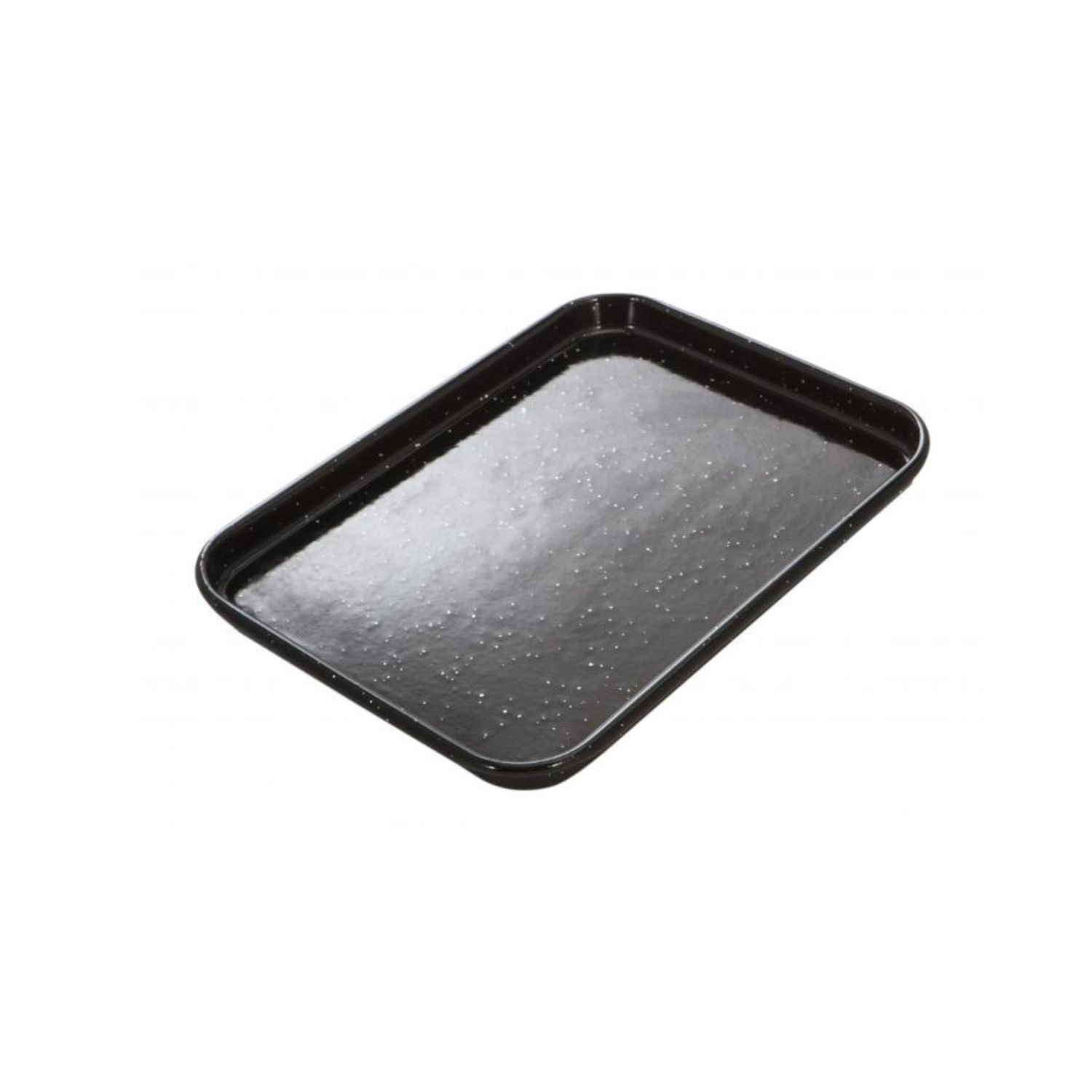 Professional Vitreous Enamel Baking Tray Black External 24X18X1.5Cm/Internal 23X16.5X1.5Cm