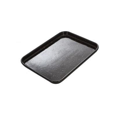 Professional Vitreous Enamel Baking Tray Black External 24X18X1.5Cm/Internal 23X16.5X1.5Cm