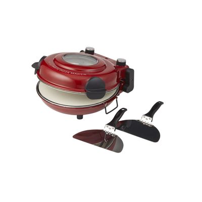 The Ultimate Pizza Oven With Window Red/Stainless Steel 38.5X33X19Cm/2 Paddles