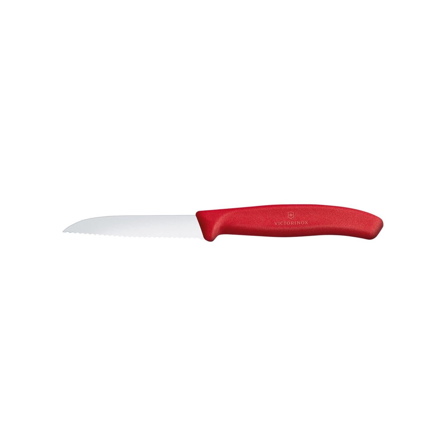 Swiss Classic Paring Knife, 8cm, Drop Point, Wavy Edge - 2 Colors, Color: Red
