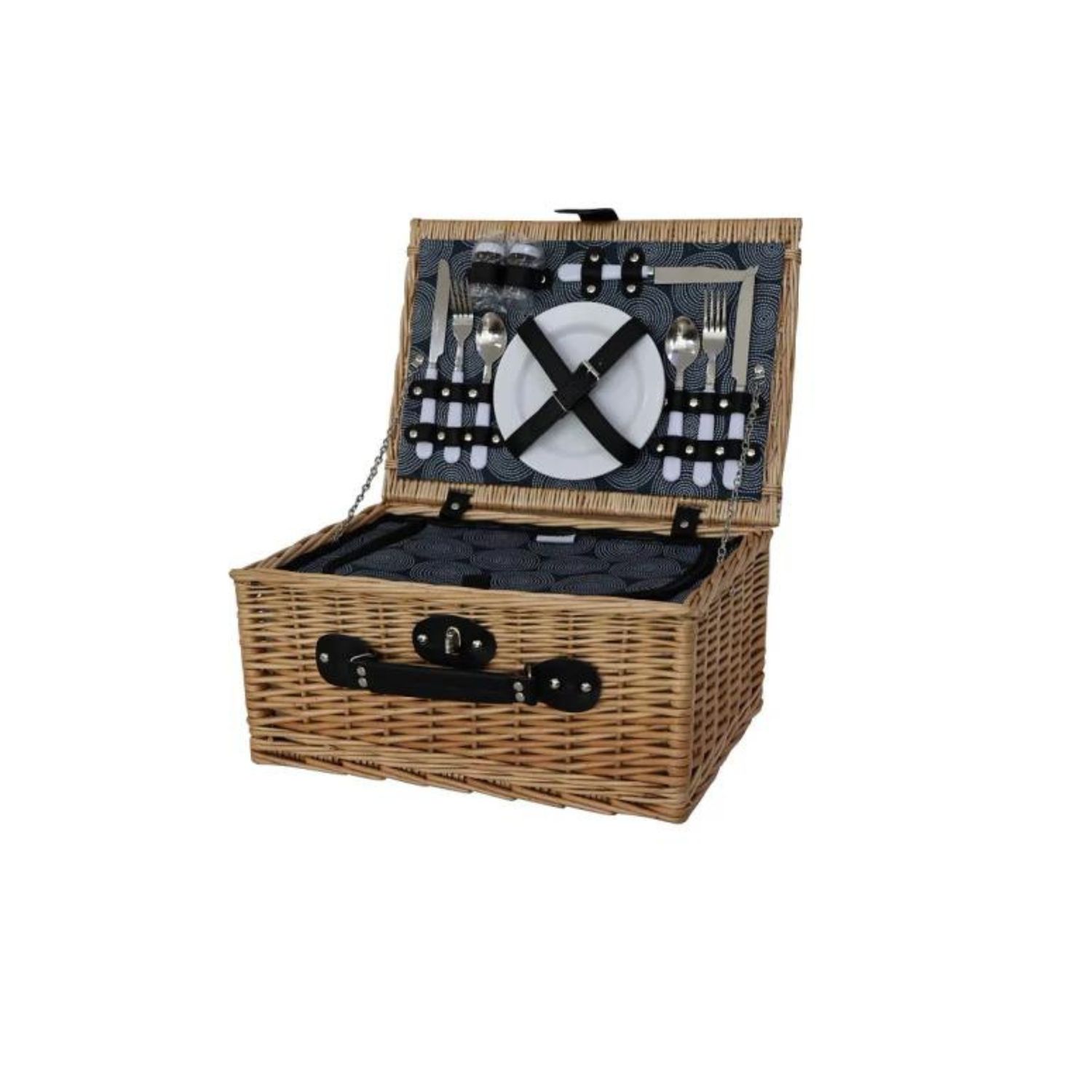 2 Person Picnic Basket Dot Circles