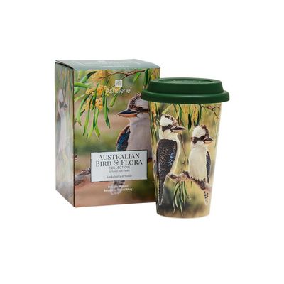 Australian Bird &amp; Flora Kookaburra Double Walled Travel Mug