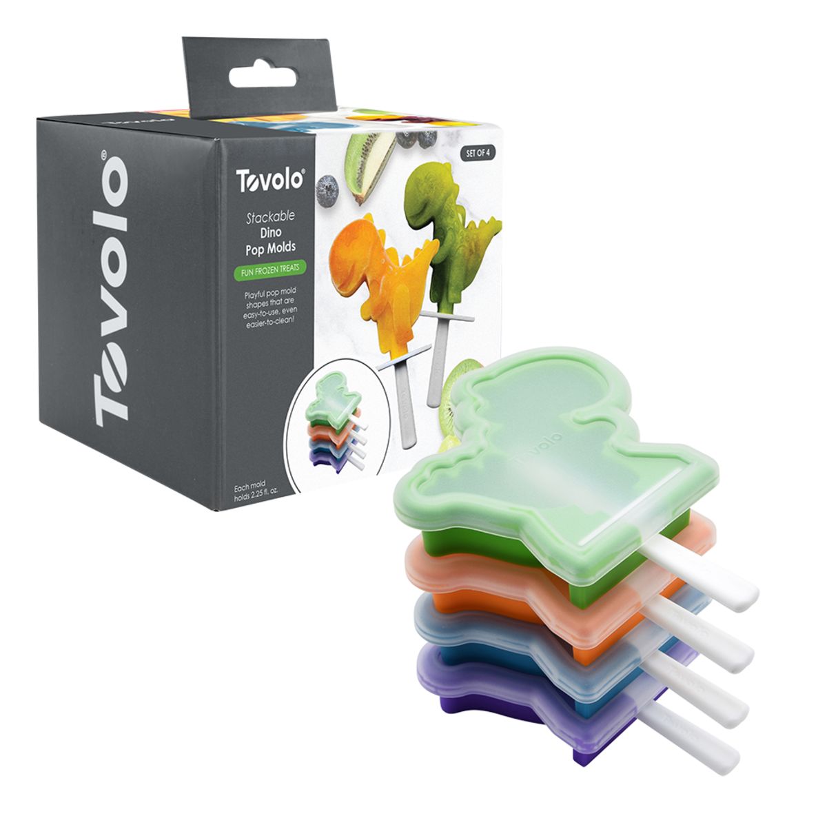 Stackable Pop Moulds Set 4 - Dinosaur