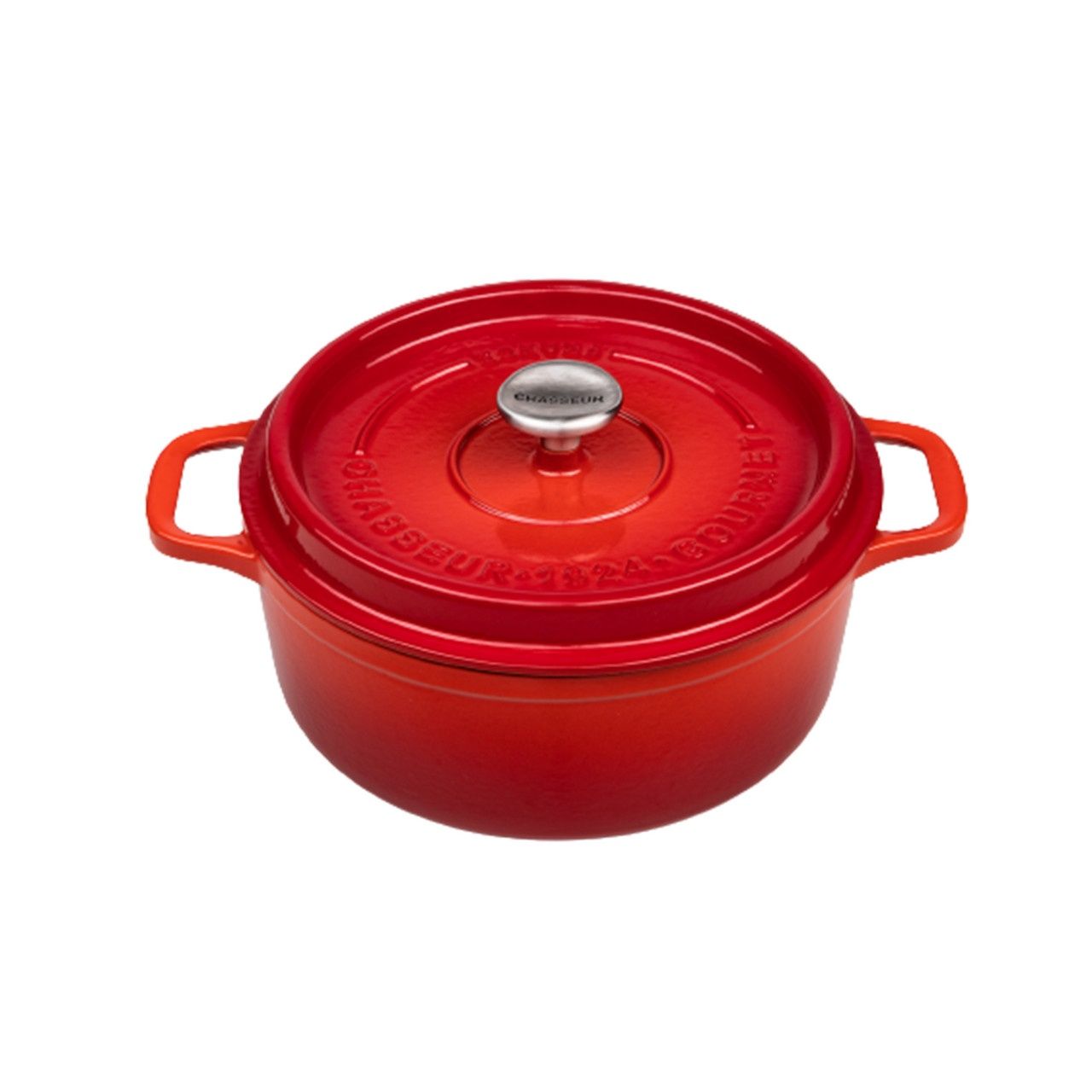 Gourmet Round French Oven Cast Iron / Crimson - 3 Sizes, Size: 6.1L