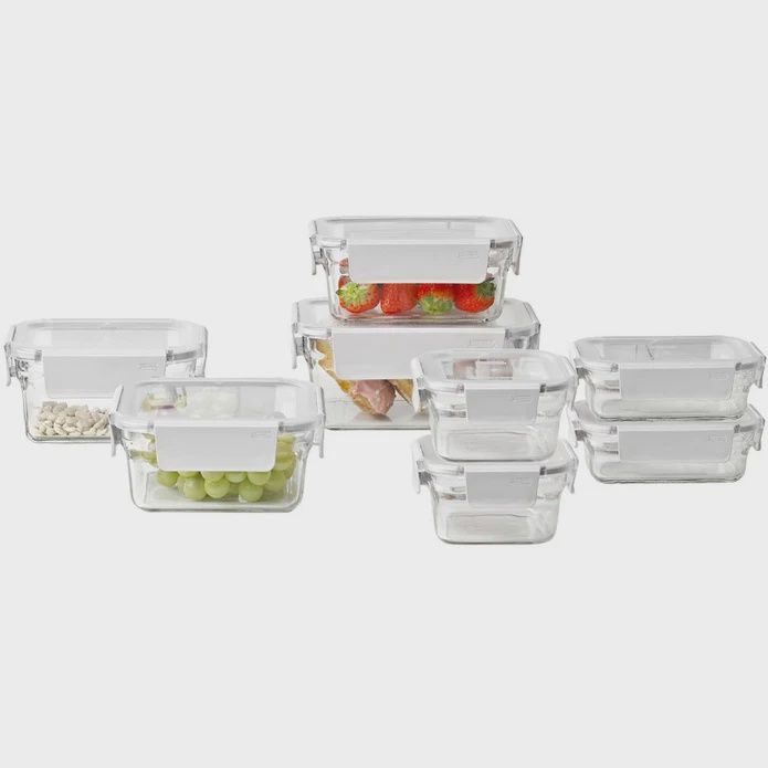 Premium Oven Safe Glass 8 Piece Container Set White
