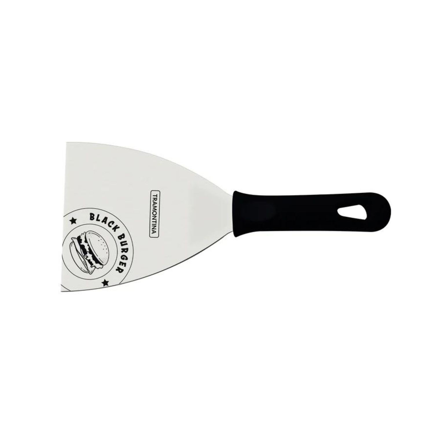 Churrasco Black Burger Spatula with Stainless-Steel Blade and Black Polypropylene Handle 4&quot;