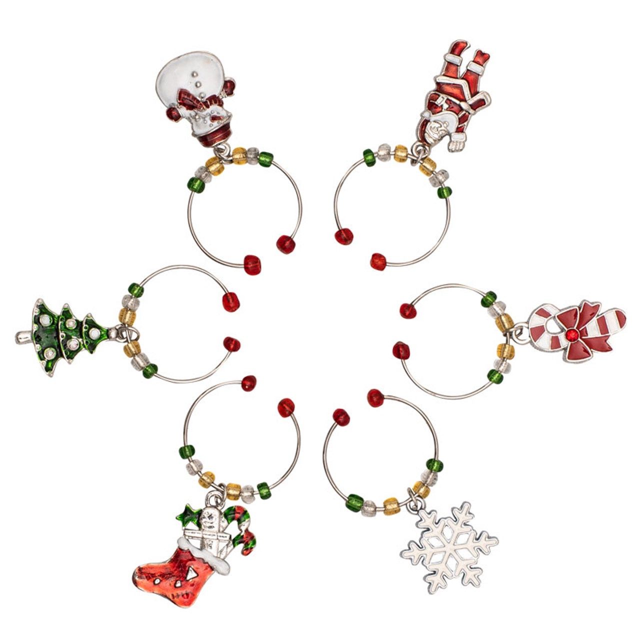 Wine Charms - Xmas Set of 6