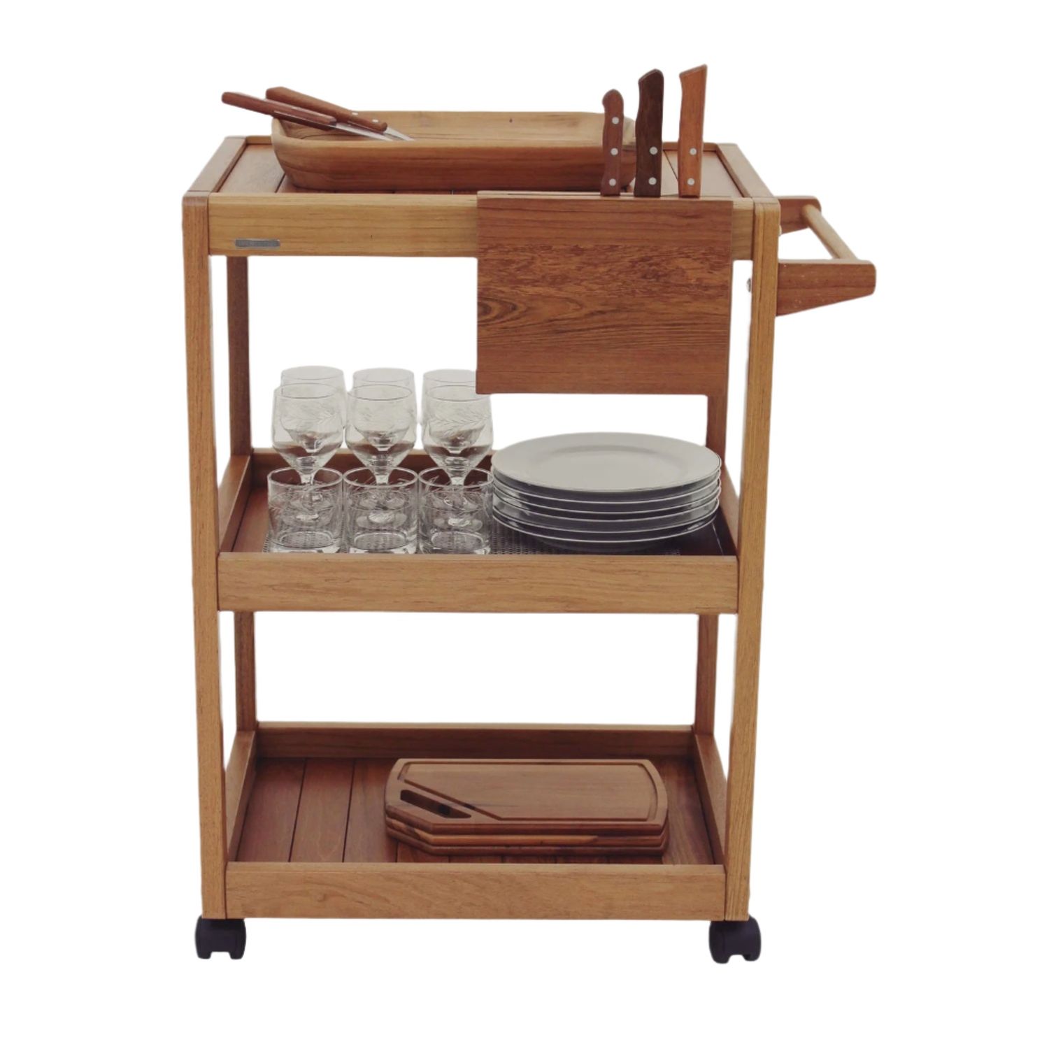 Churrasco Serving Trolley in Jatoba Wood