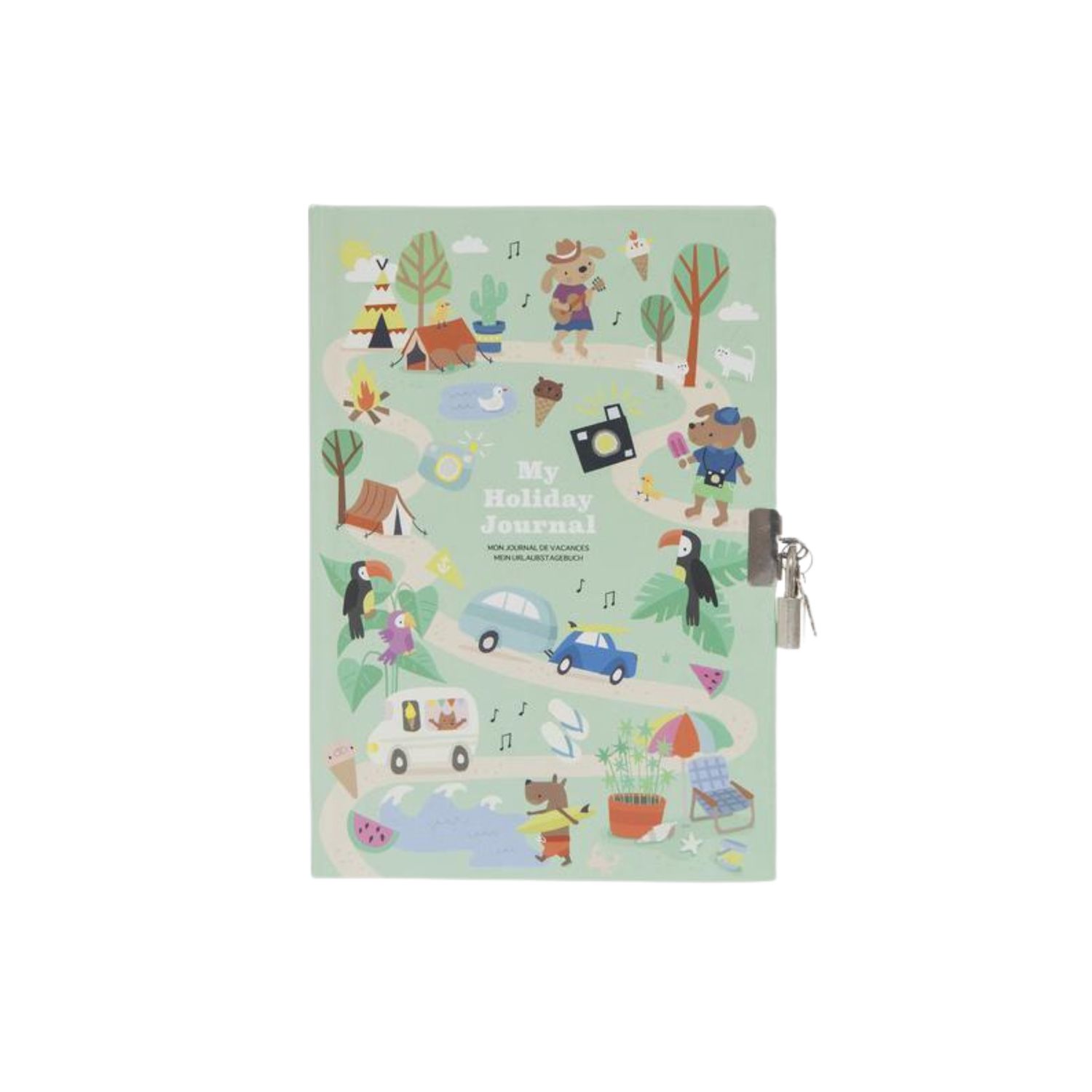 Tiger Tribe Small &amp; Fun - Lockable Diaries - My Holiday Journal, Option: My Diary - My Holiday Journal - CDU/12