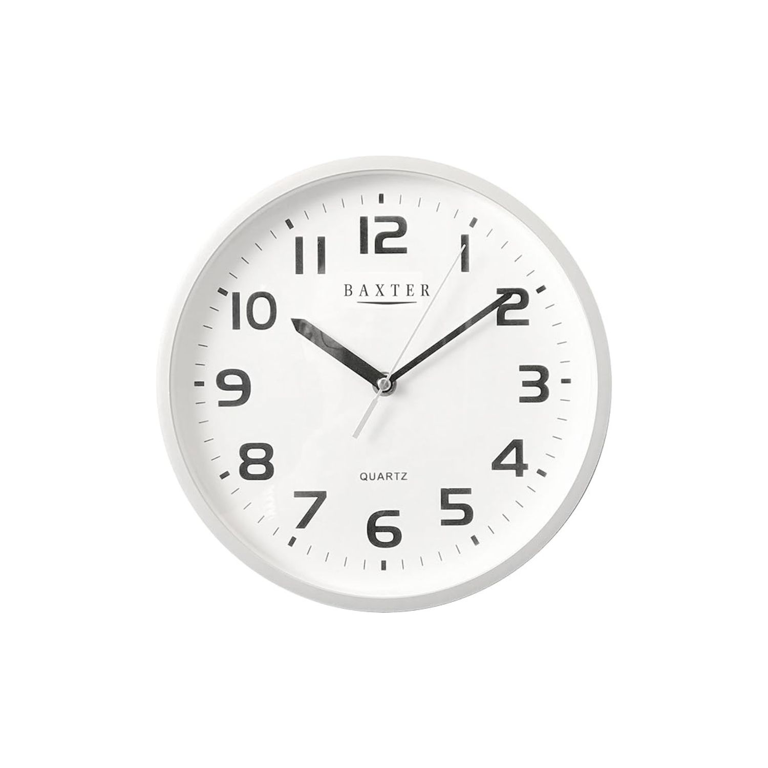 Adams Wall Clock Arabic Numerals - 25cm(3 Colors), Color: White