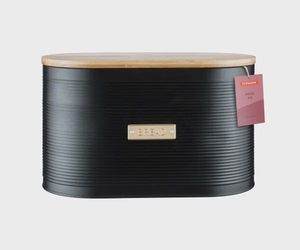 Living Otto Bread Bin, Color: Black