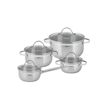 Gabriela Cookware Set 8 pieces Stainless Steel bundle - Glass lids