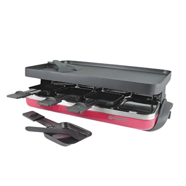 Valais 8 Person Raclette Party Grill With Reversible Grill Plate, Code: Red