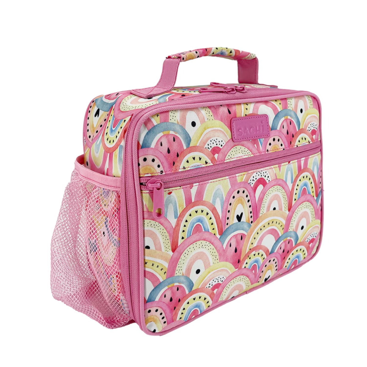 Insulated Crew Lunch Bag with Bottle Holder, Colour: Boho Rainbows
