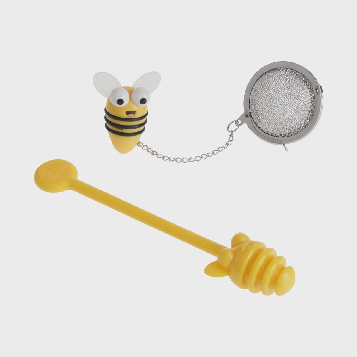 Bee Tea Infuser &amp; Honey Dipper, 15x3.5x2.4cm - S.S./PA66/ABS/Silicone