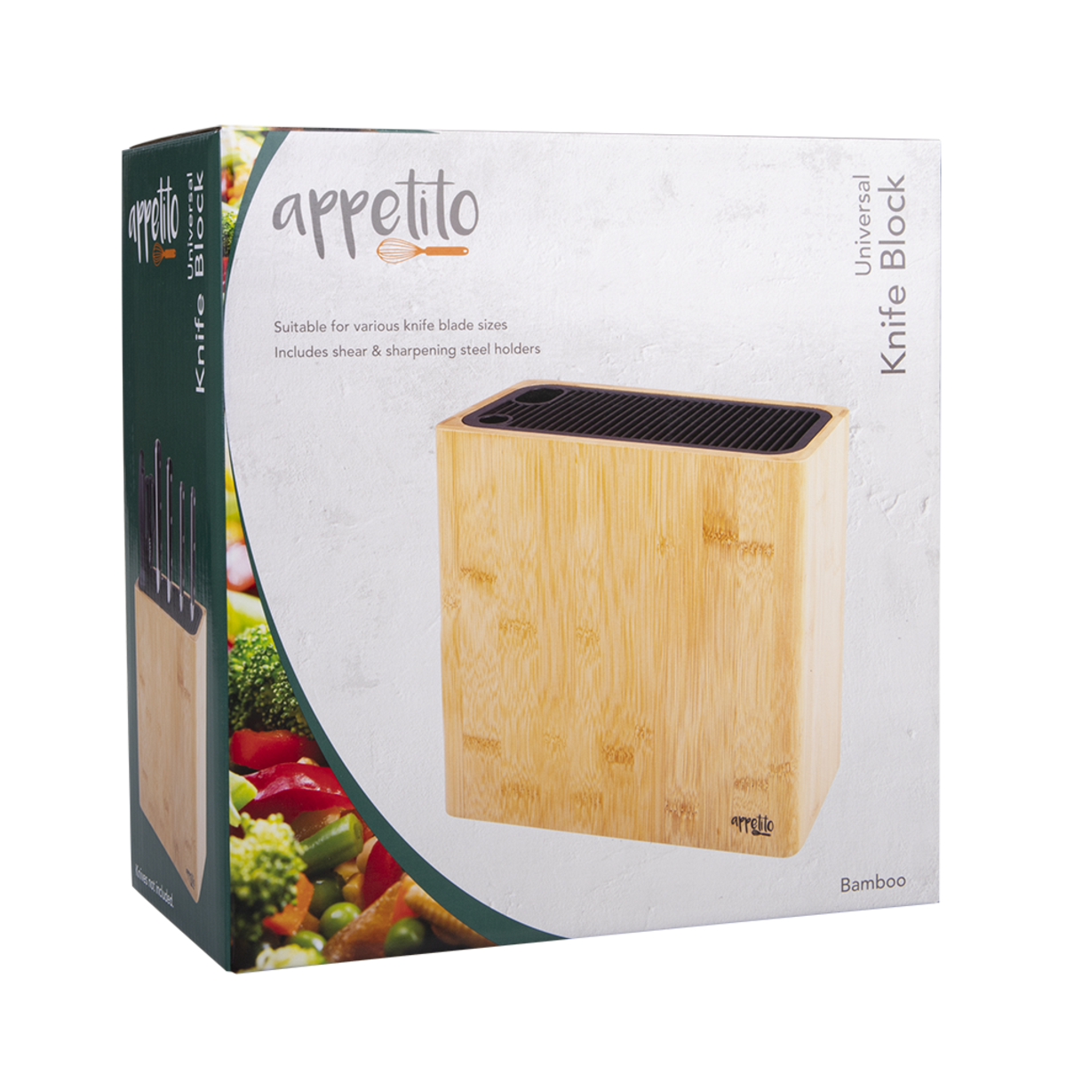 Rectangle Universal Knife Block - Bamboo