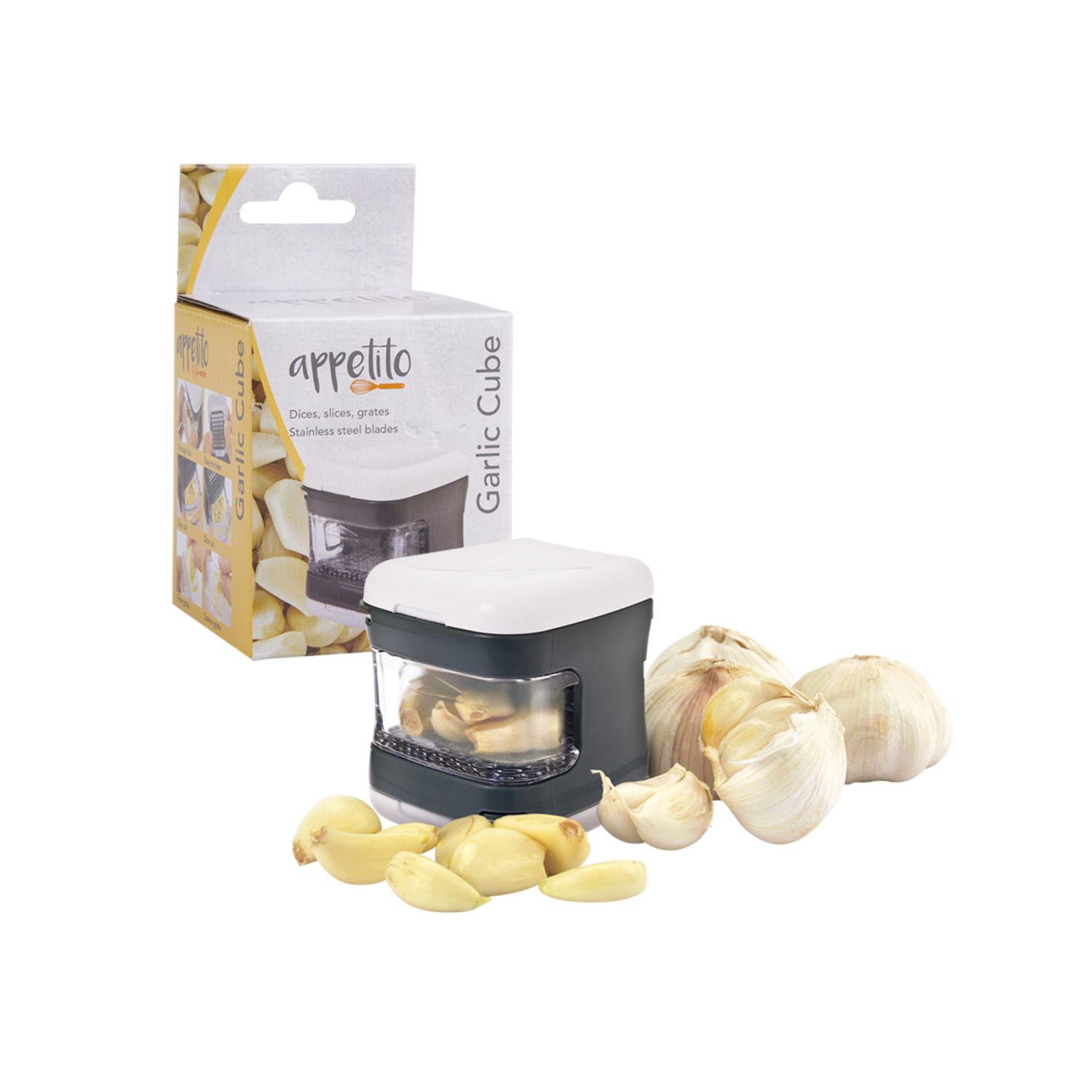 Garlic Cube Dicer/Slicer / Charcoal &amp; White
