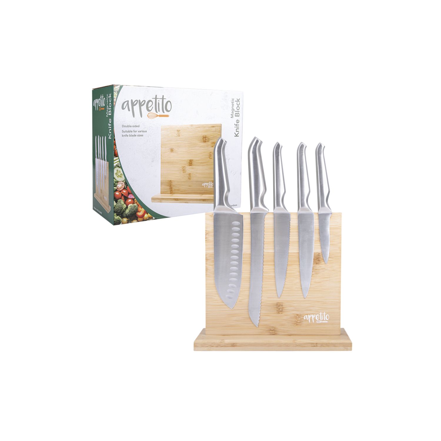 Magnetic Knife Stand Double Sided / Bamboo