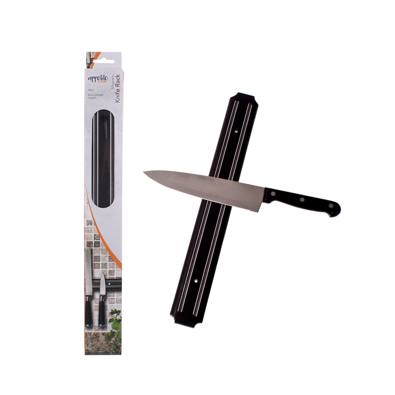 Magnetic Knife Rack 38cm - Black