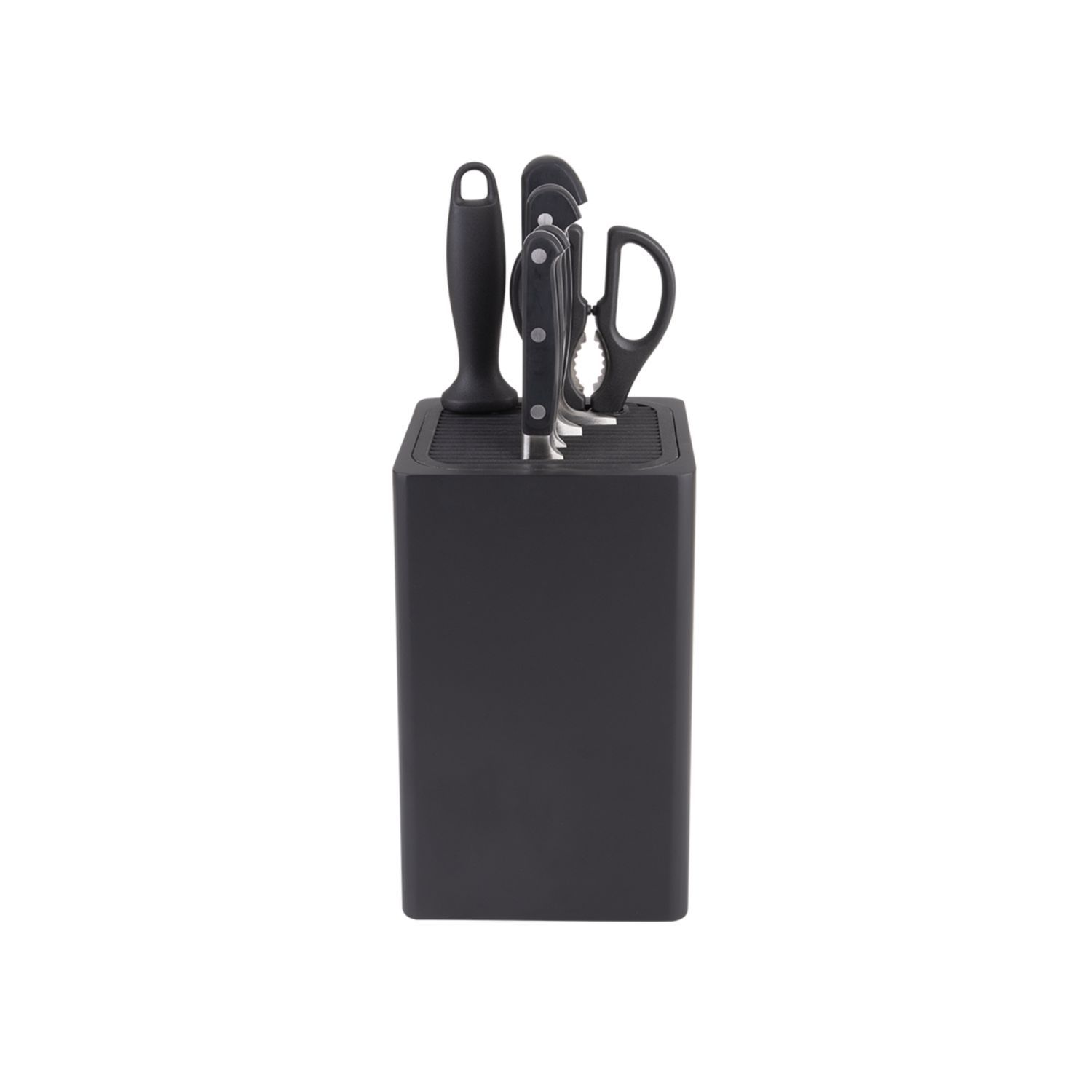 Square Universal Knife Block - Matte Black
